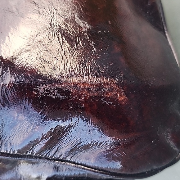 AUTHENTIC RARE FENDI Patent Leather Magic Burgundy Brown Bag - Picture 9 of 16